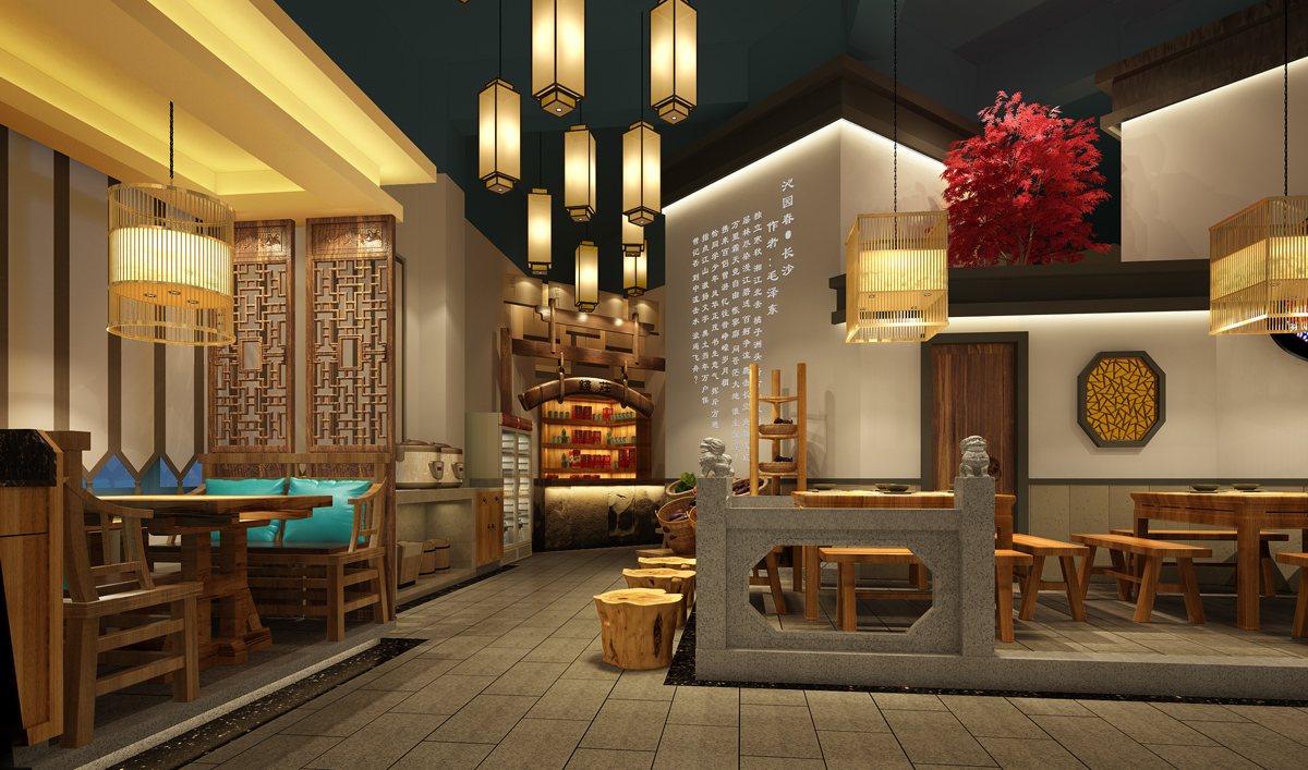 湘约食坊简约中式风格的完美诠释